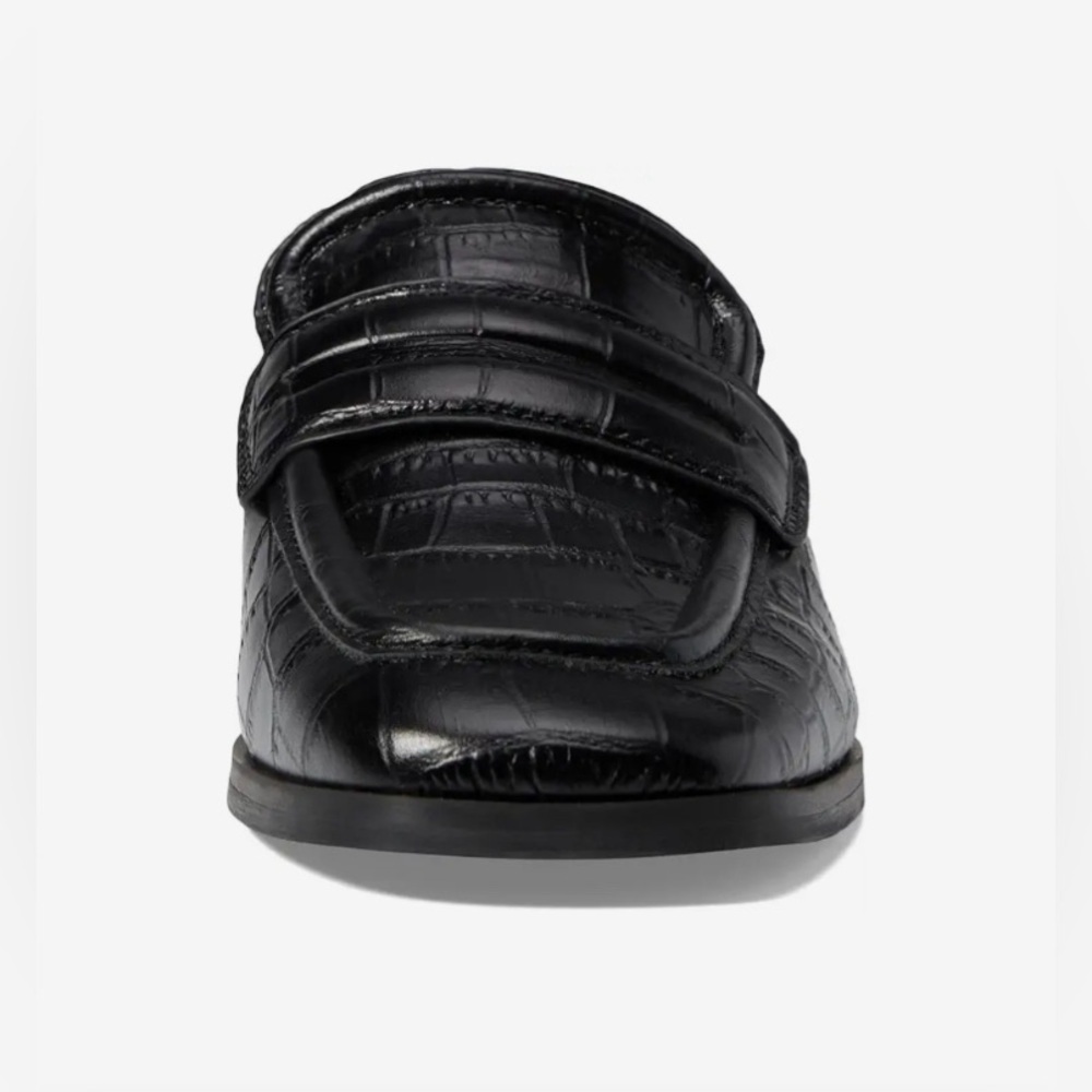 Marc Fisher LTD Flyta Leather Slip on Loafers Black Shoes - Picture 2 of 9